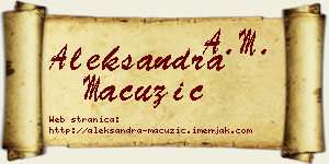 Aleksandra Mačužić vizit kartica